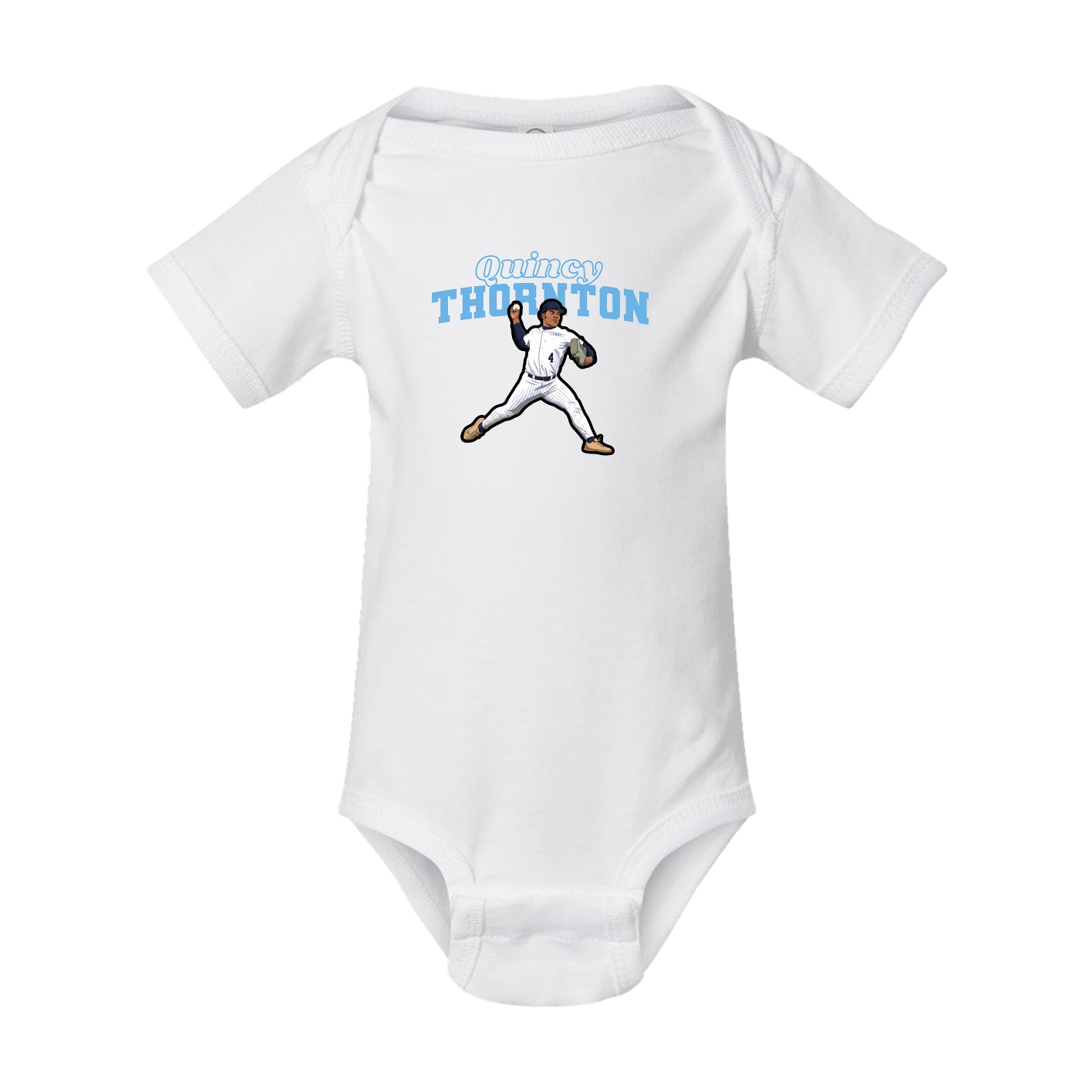 Baby Onesie — Name Arch in White