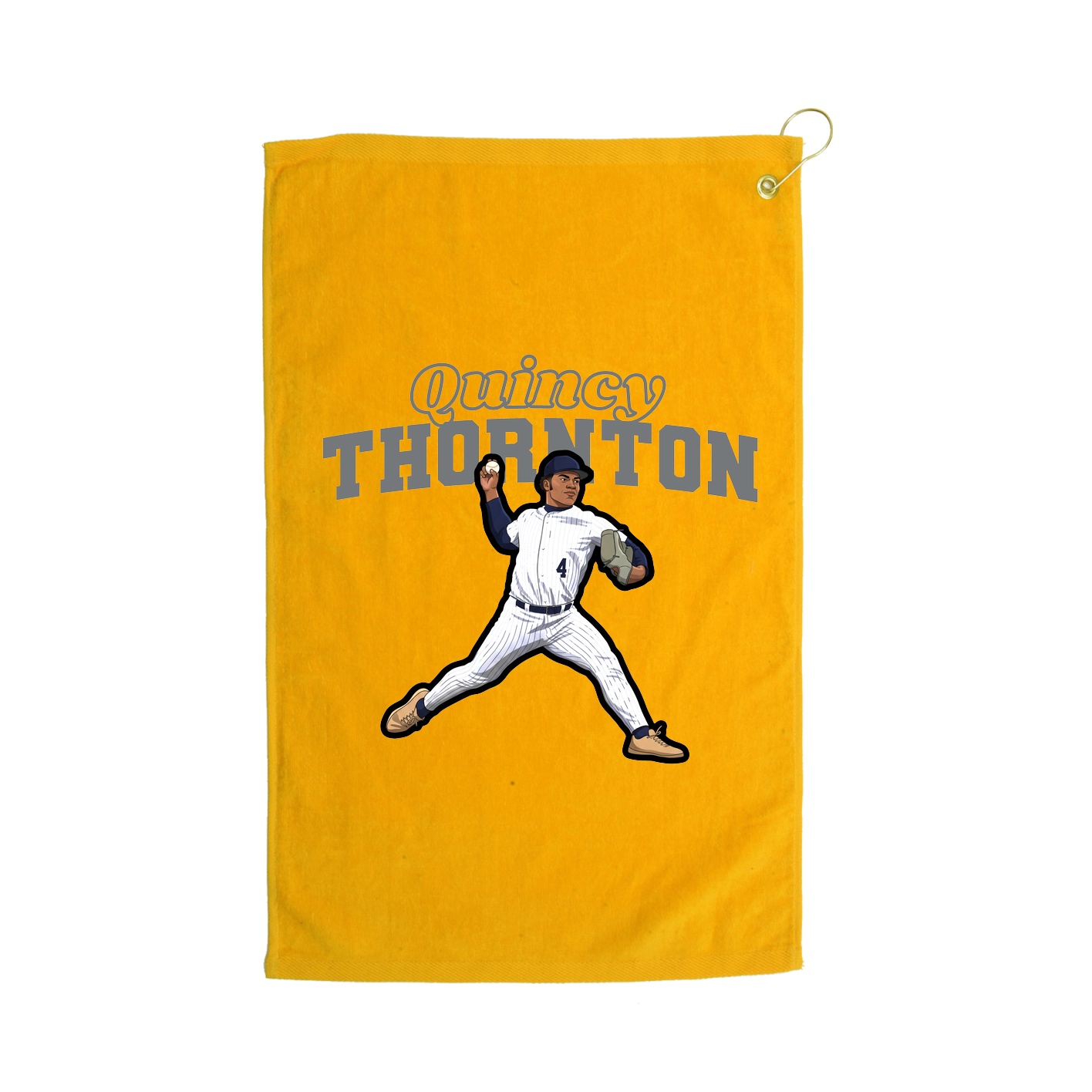 Golf Towel — Name Arch in Gold