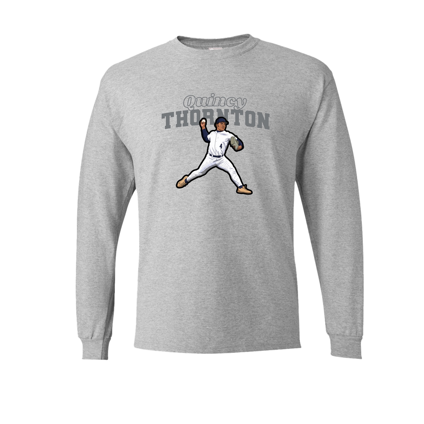 Long Sleeve Tee — Name Arch in Grey
