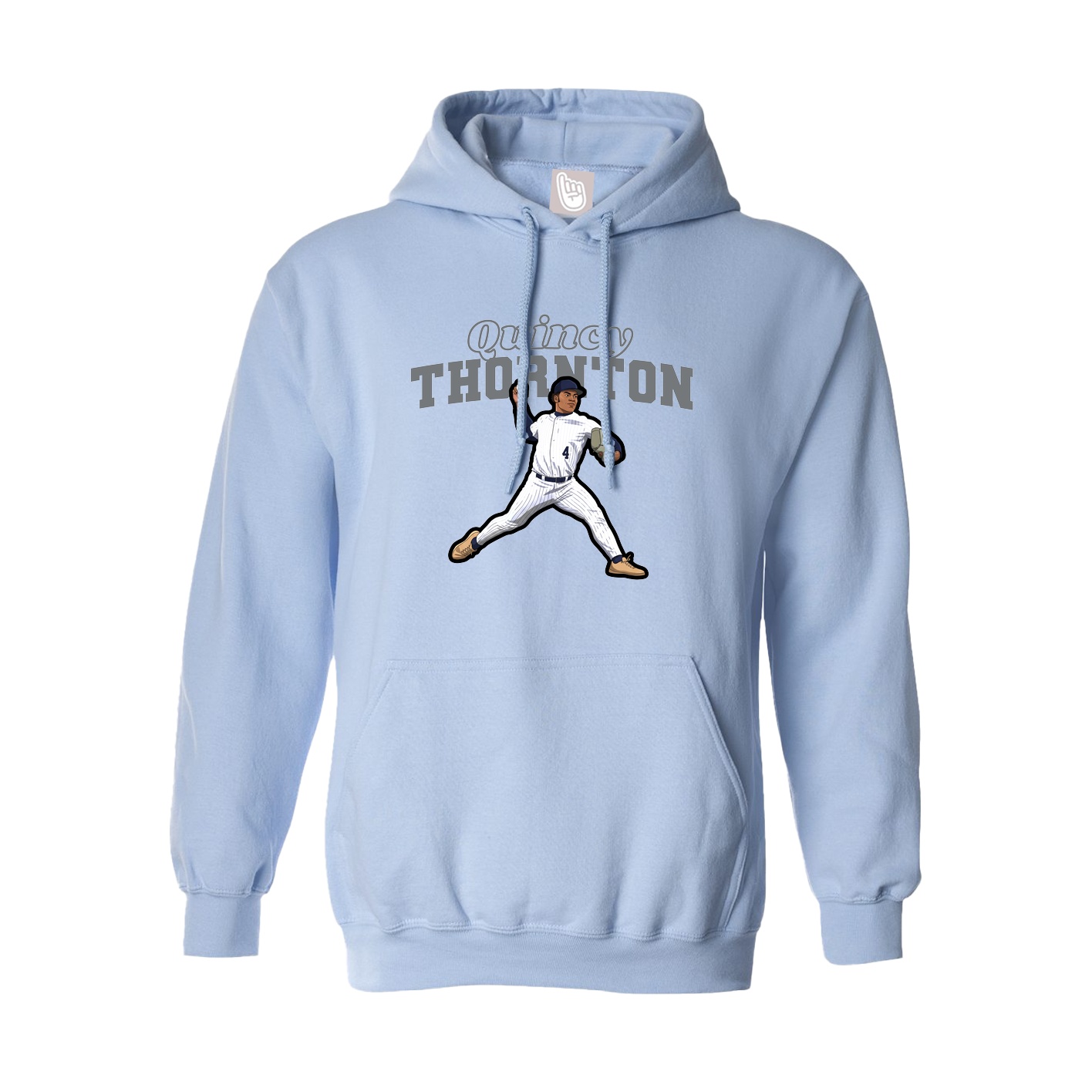 Hoodie — Name Arch in Light Blue