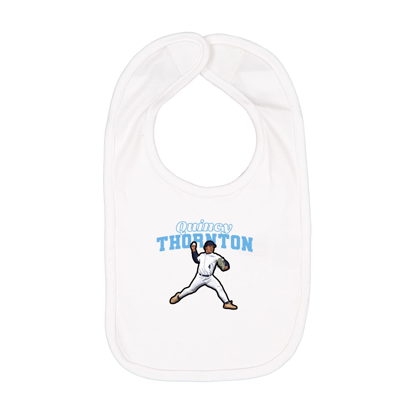 Infant Bib — Name Arch in White