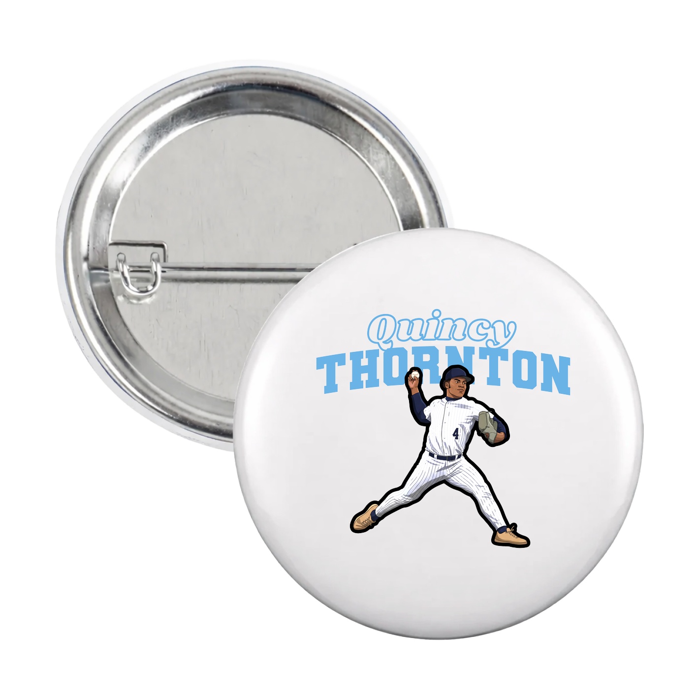 Game Day Button — Name Arch in White