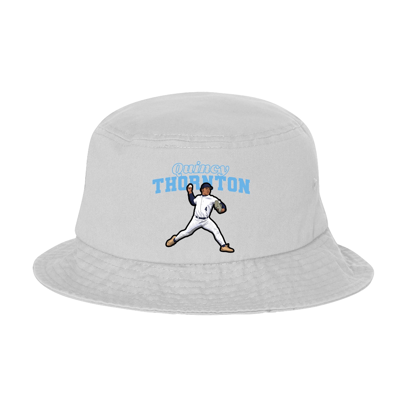 Bucket Cap — Name Arch in White