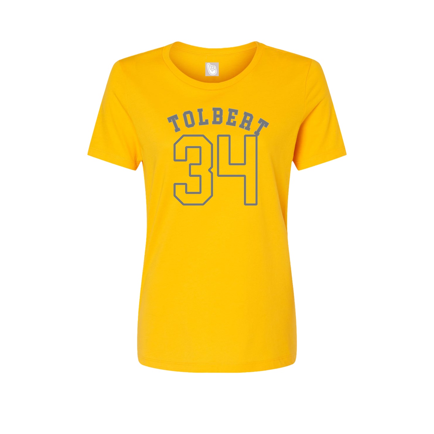 Fitted Women's Tee — Shirsey Arch in Gold