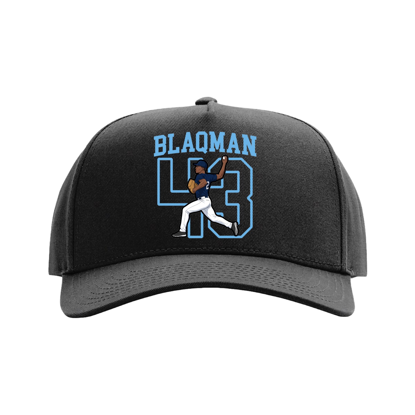 Full Fabric Five-Panel Champ Cap — Shirsey in Black