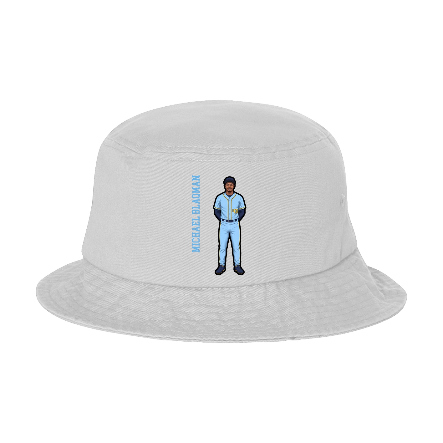 Bucket Cap — Name Vertical in White