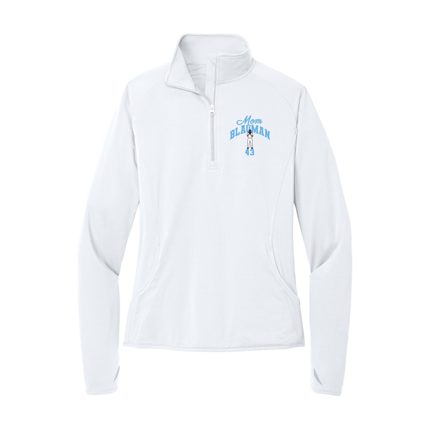 Women's Q-Zip Pullover — Mothers Day Arch in White