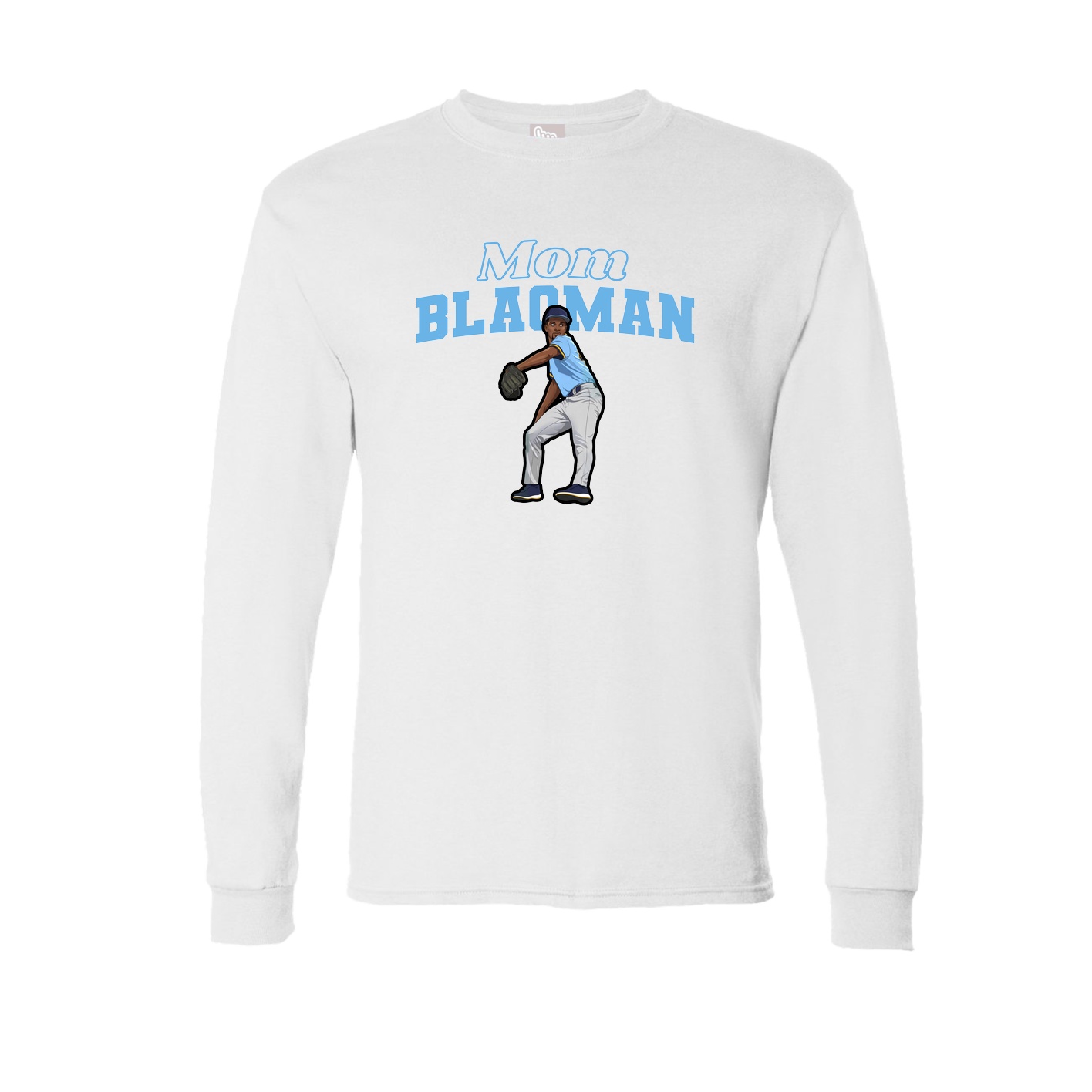 Long Sleeve Tee — Mothers Day Block in White