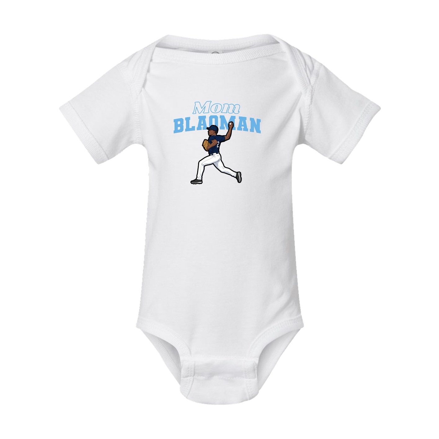 Baby Onesie — Mothers Day Block in White
