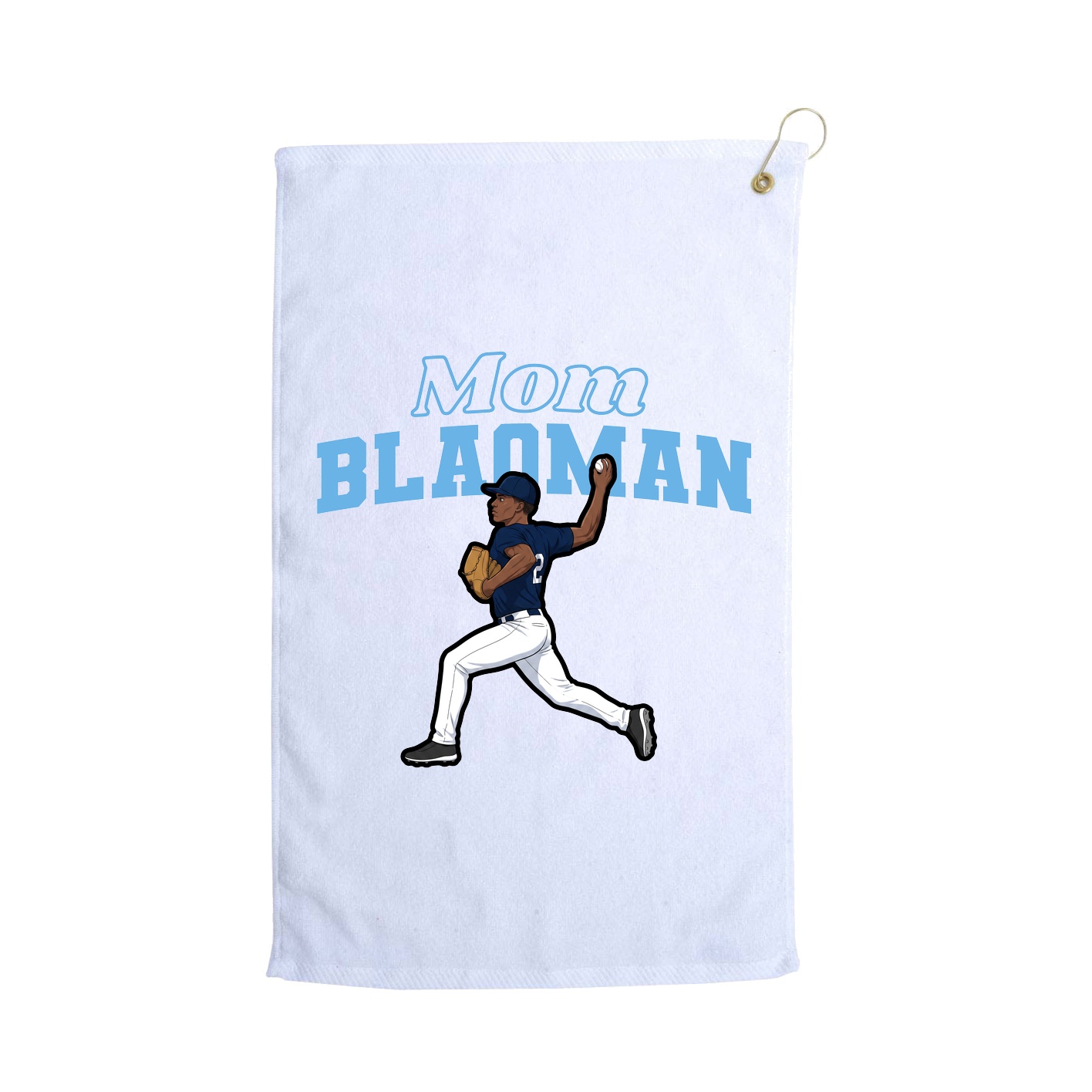 Golf Towel — Mothers Day Block in White