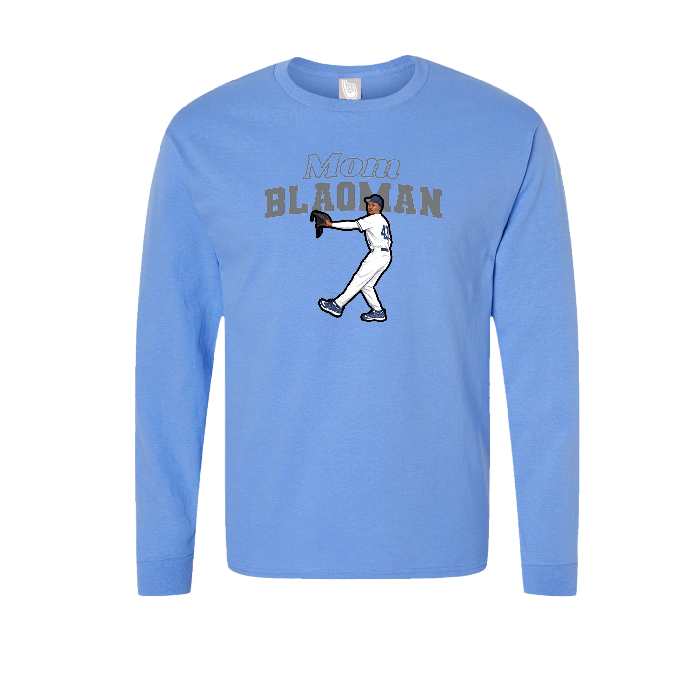 Long Sleeve Tee — Mothers Day Block in Powder Blue