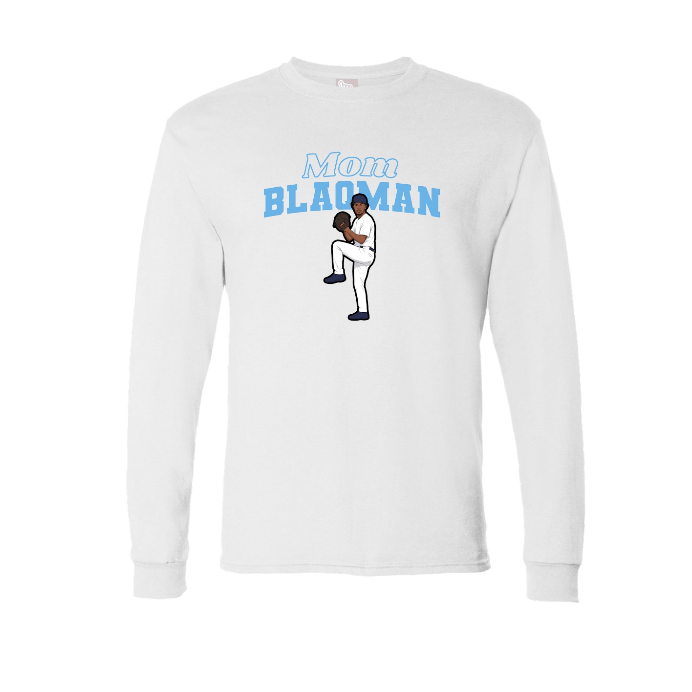 Long Sleeve Tee — Mothers Day Block in White