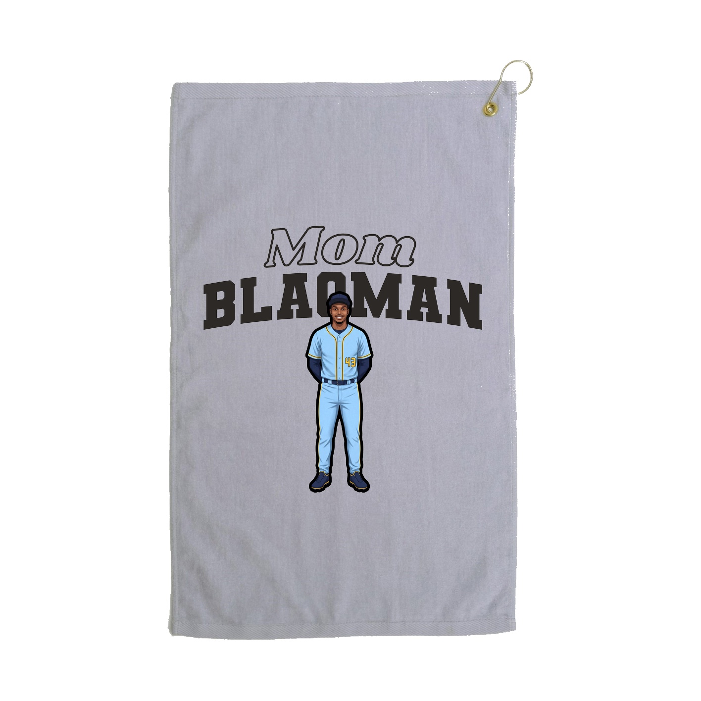 Golf Towel — Mothers Day Block in Grey