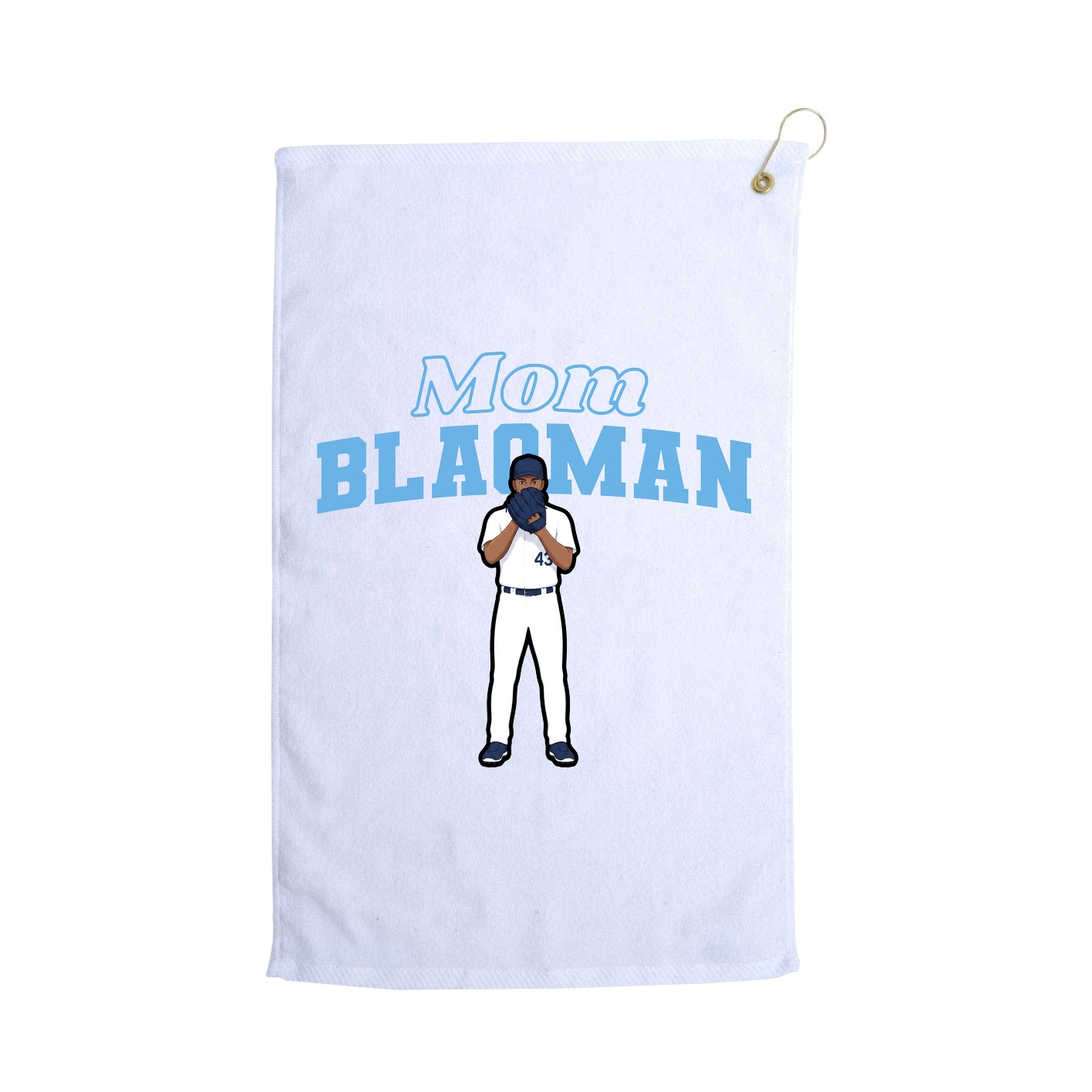 Golf Towel — Mothers Day Block in White