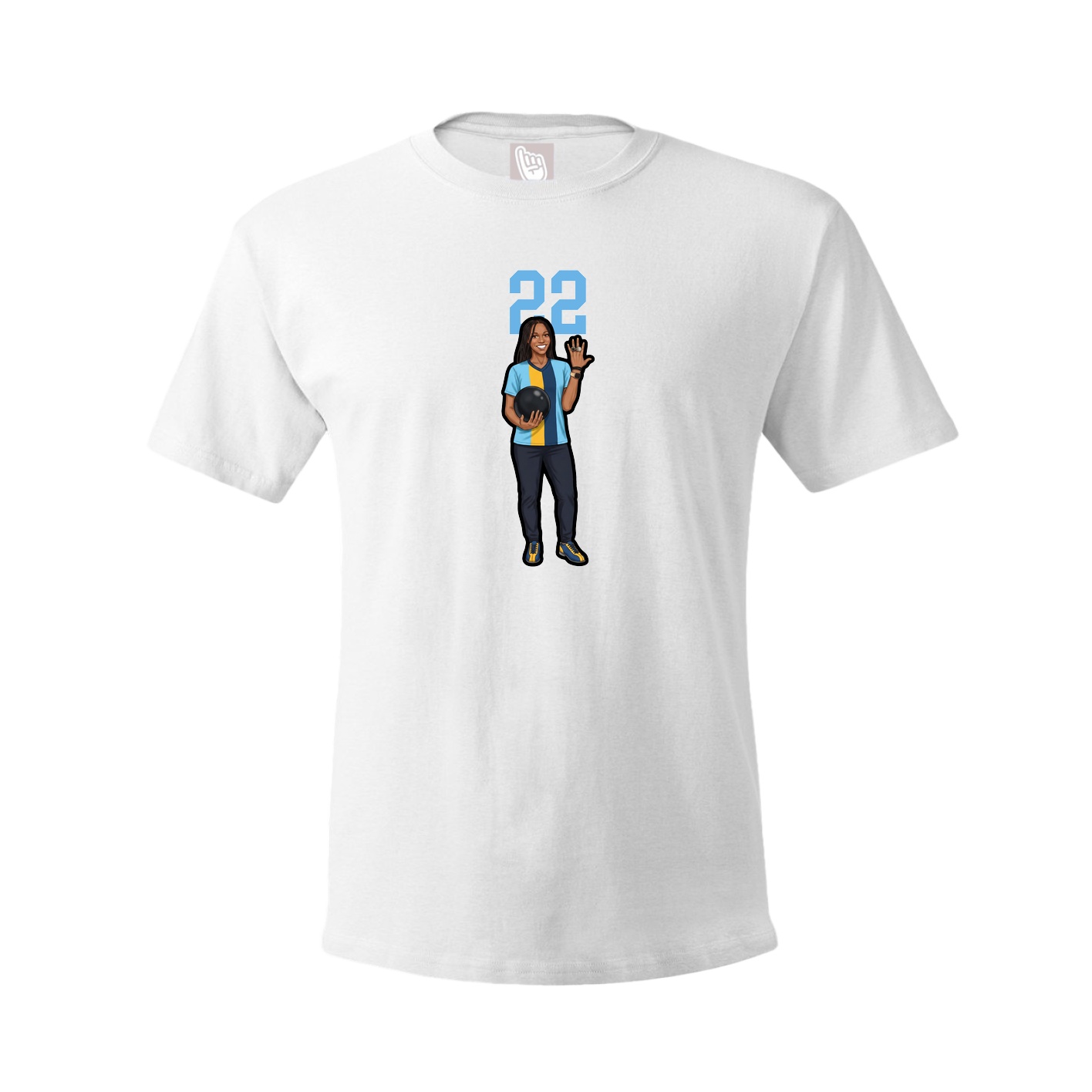 Youth Tee — Number Top in White