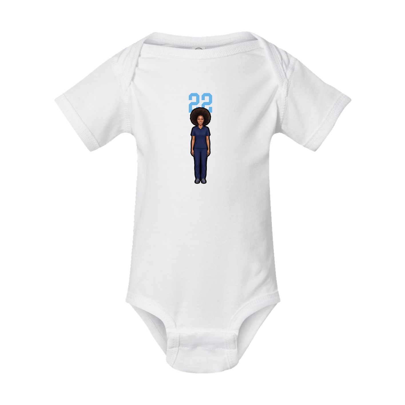 Baby Onesie — Number Top in White