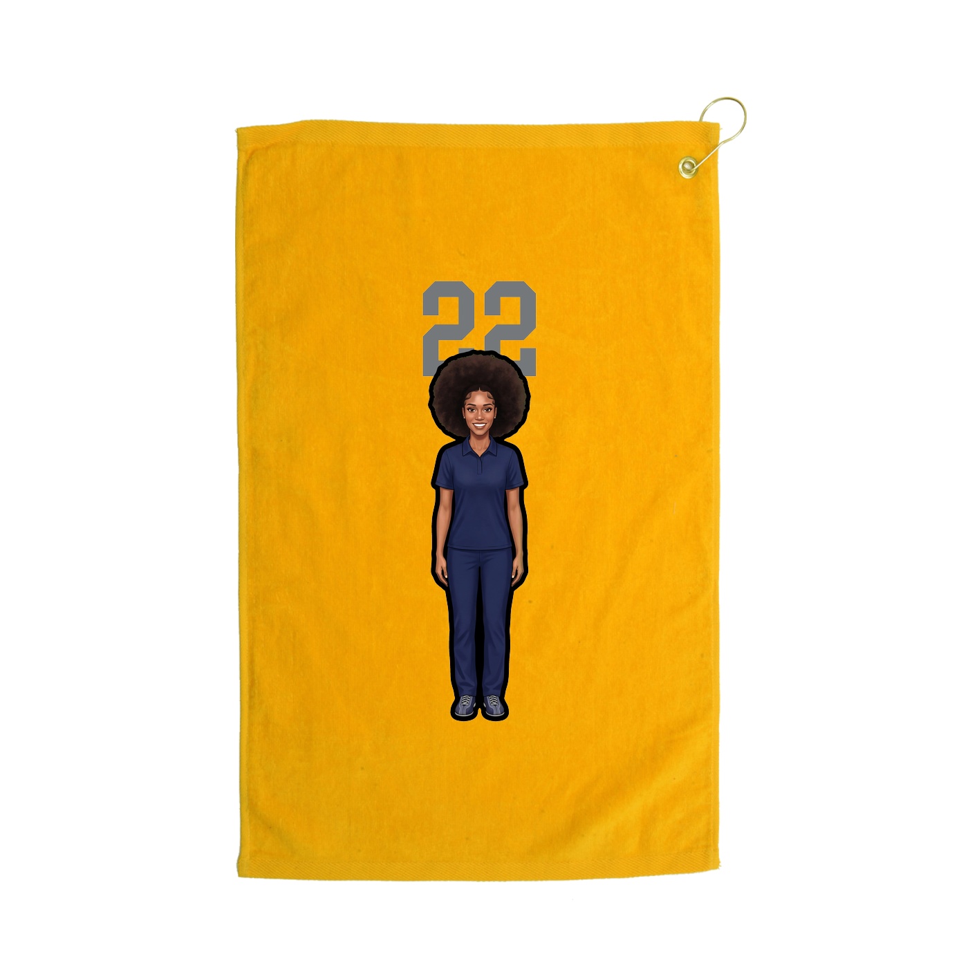 Golf Towel — Number Top in Gold