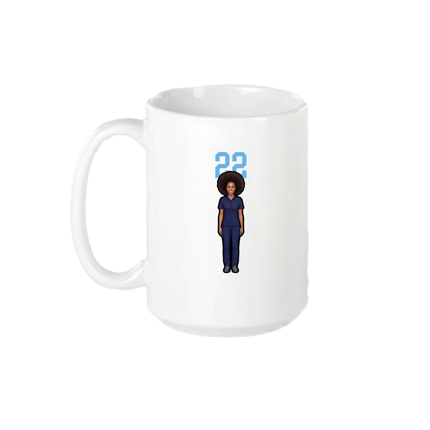15oz Coffee Mug — Number Top in White