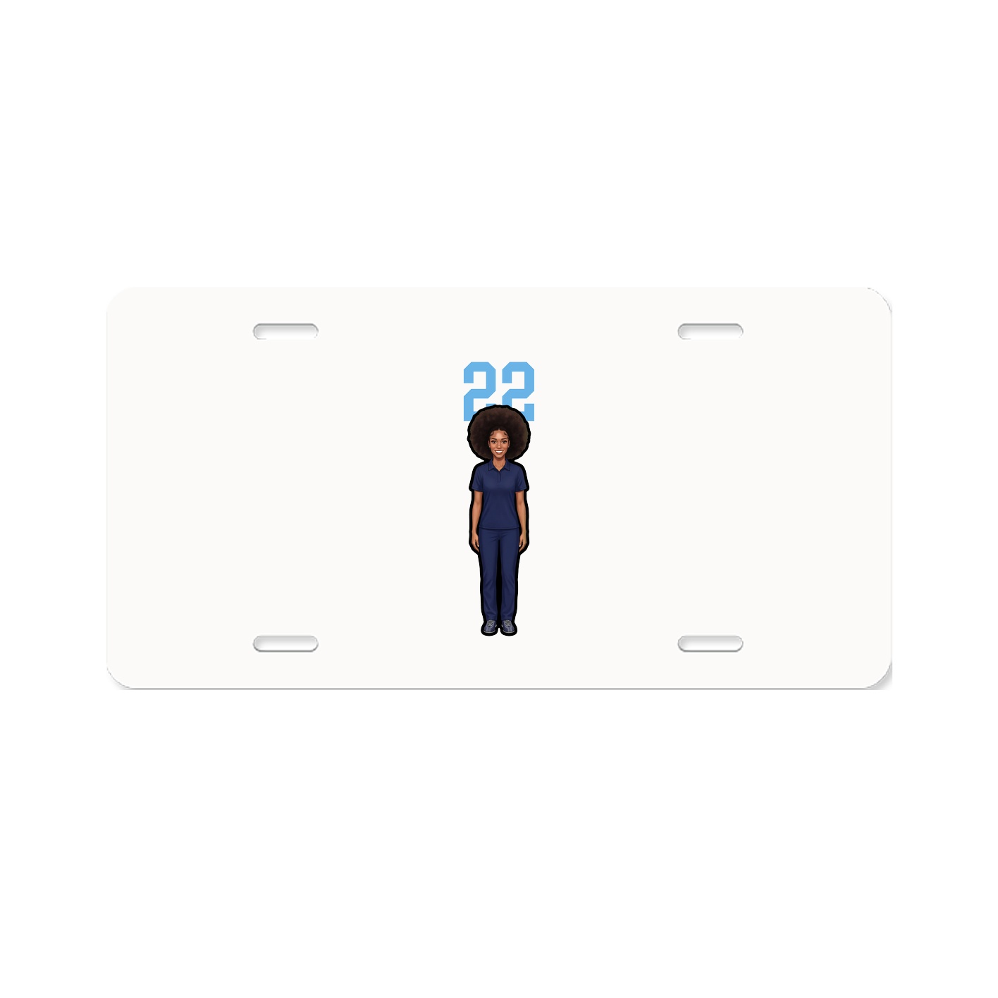 License Plate — Number Top in Classic