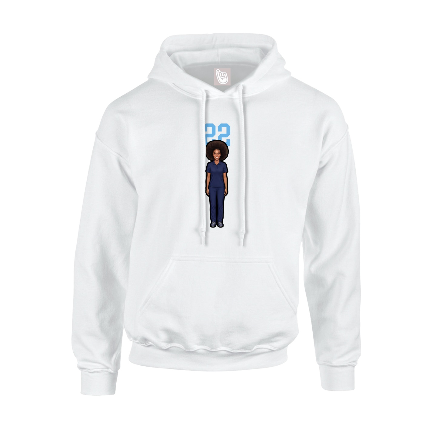 Youth Hoodie — Number Top in White