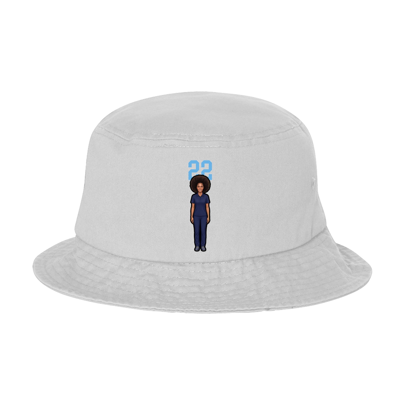 Bucket Cap — Number Top in White
