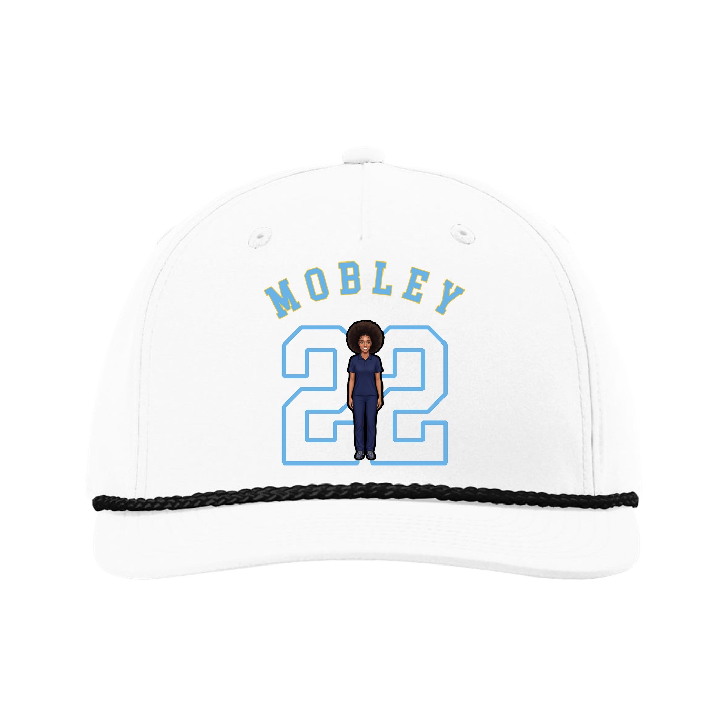 Five-Panel Classic Rope Cap — Shirsey Arch in White