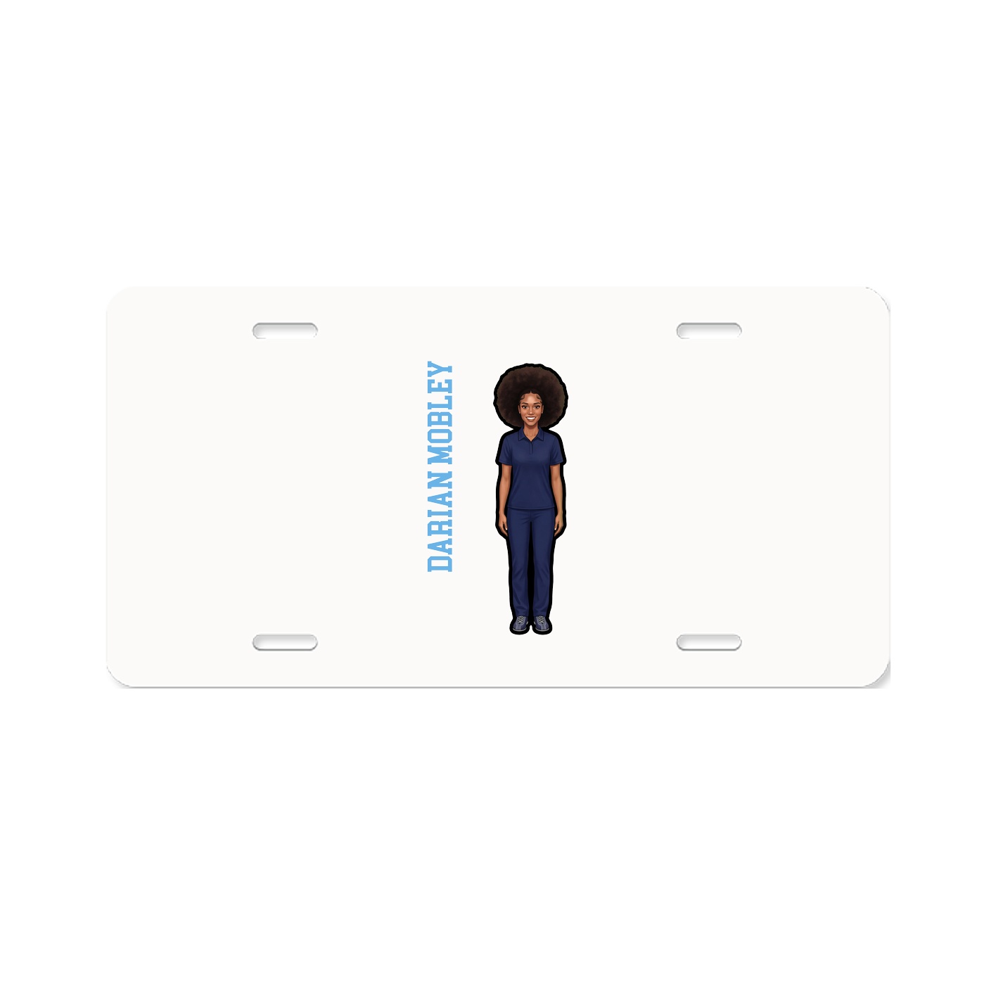 License Plate — Name Vertical in Classic