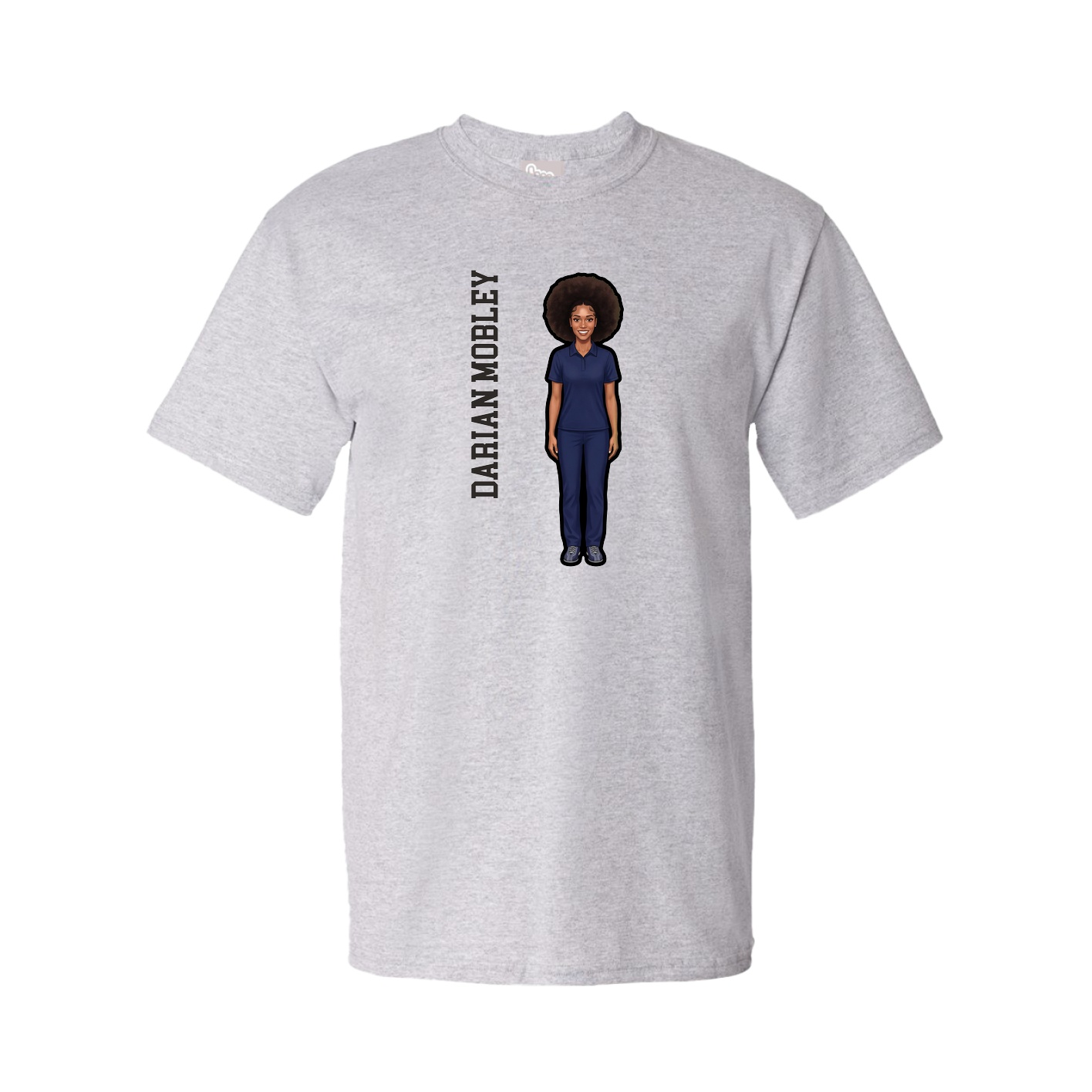 Youth Tee — Name Vertical in Grey