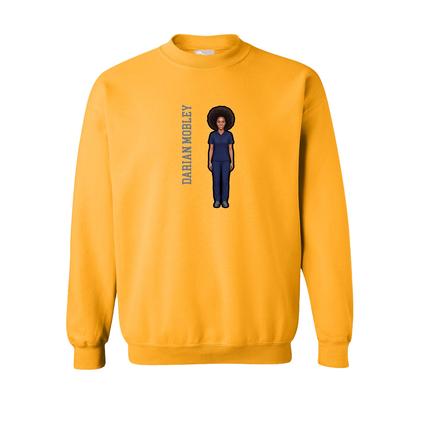 Fleece Crew — Name Vertical in Gold