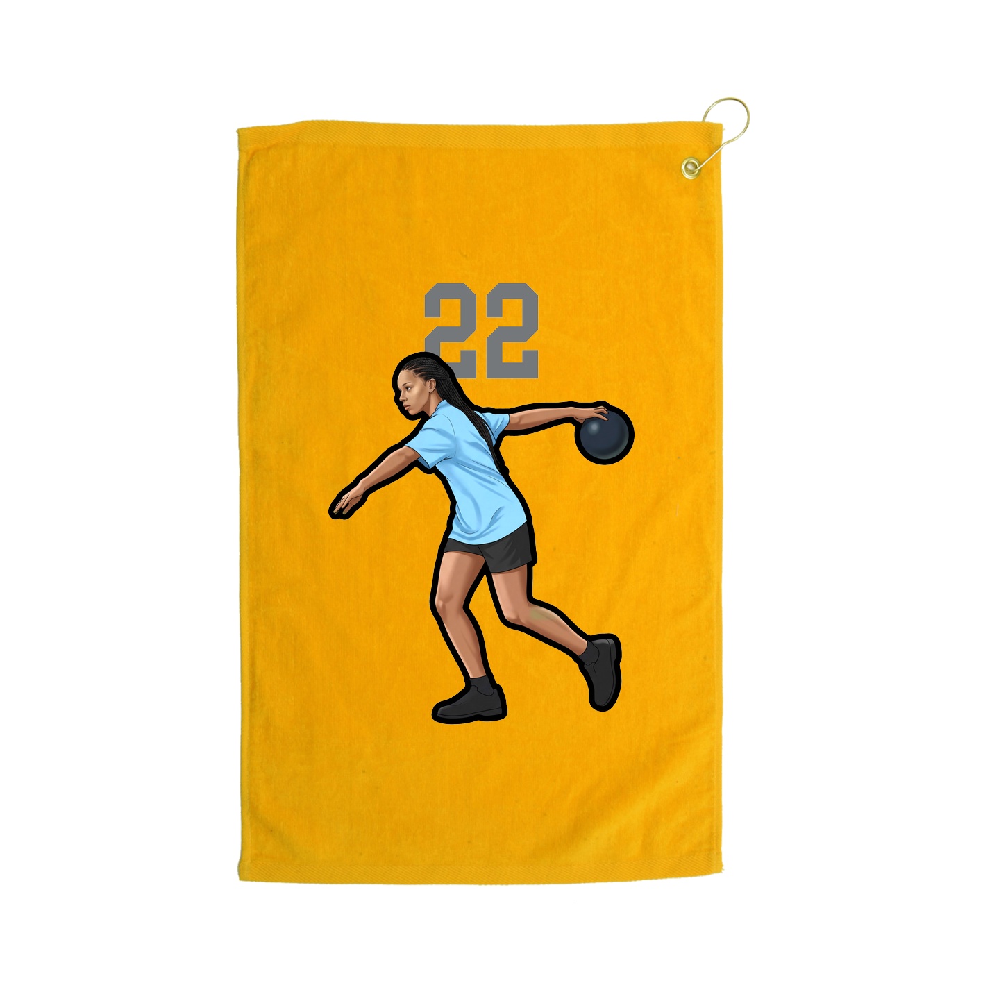 Golf Towel — Number Top in Gold