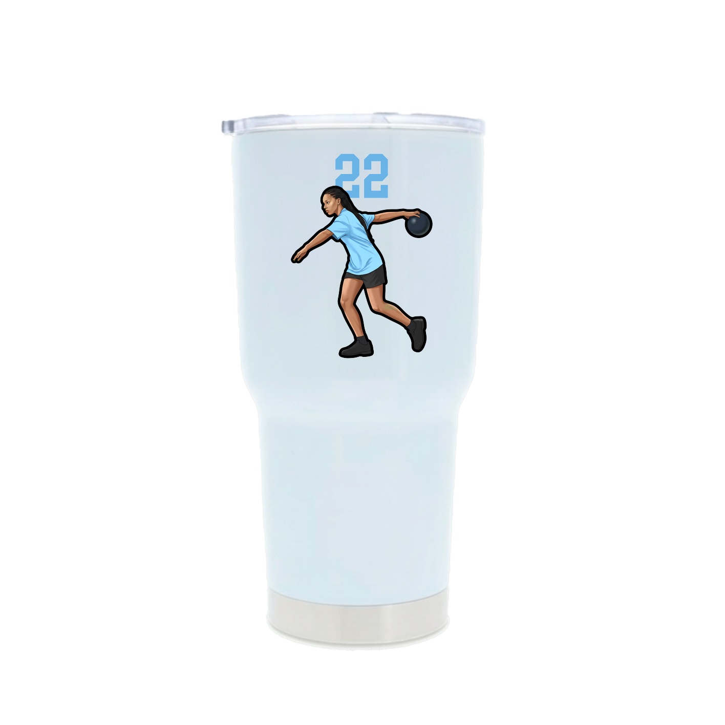 30oz Stainless Steel Tumbler — Number Top in White