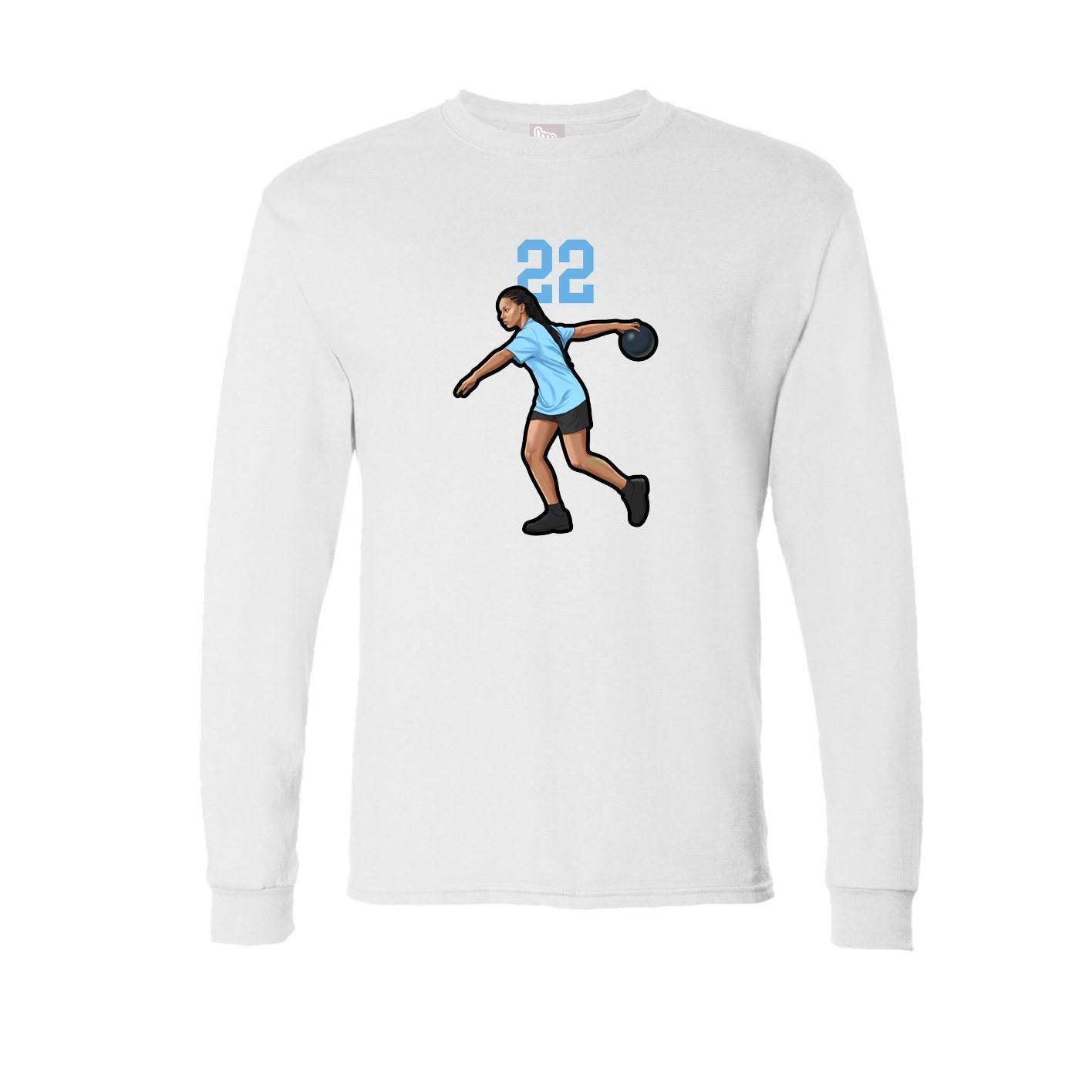 Long Sleeve Tee — Number Top in White