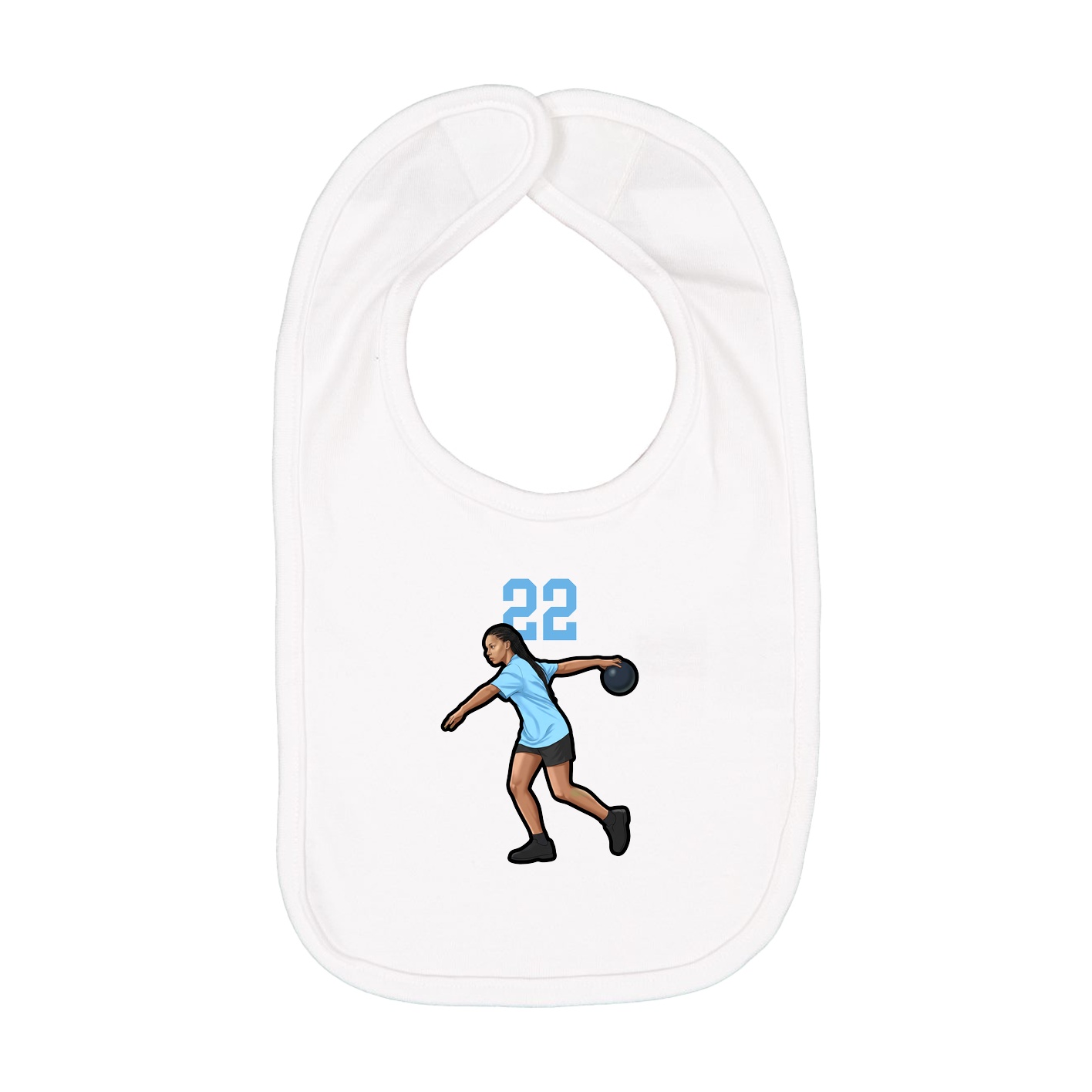 Infant Bib — Number Top in White