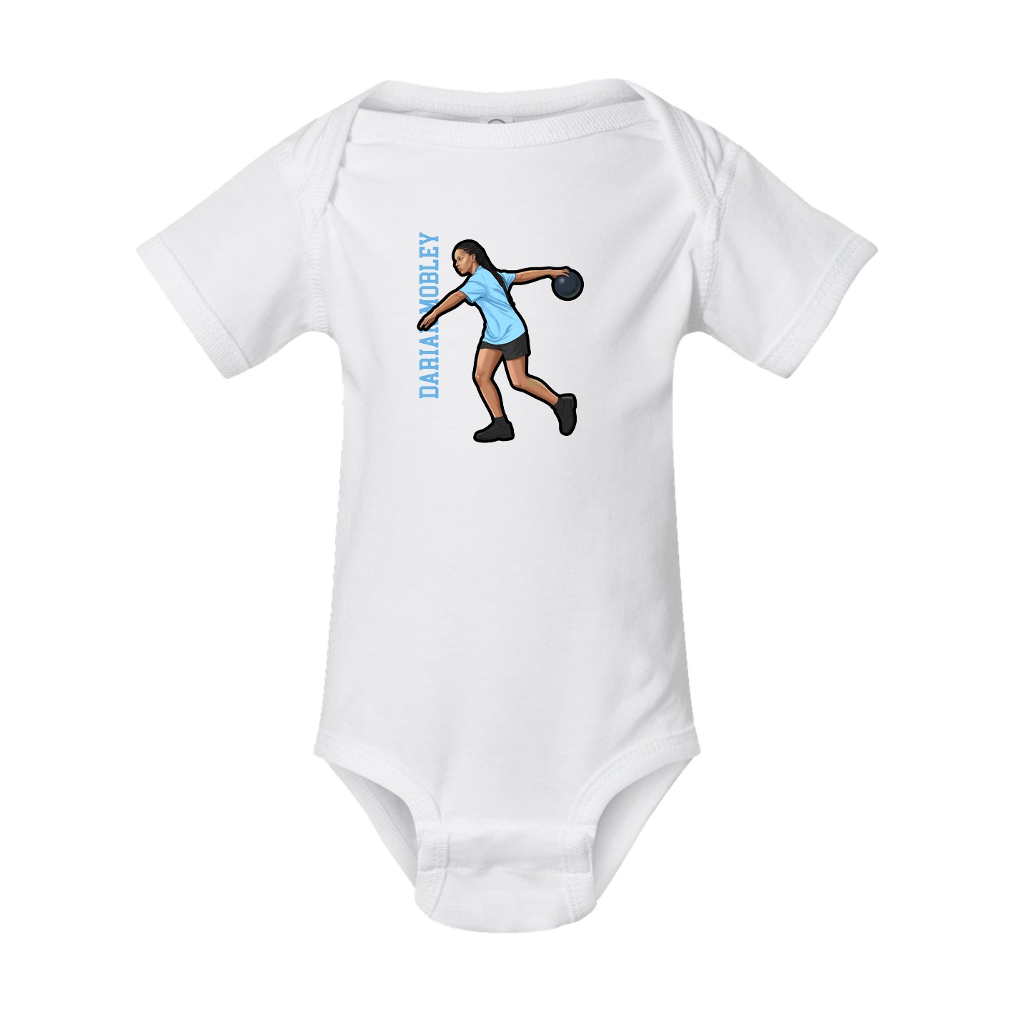 Baby Onesie — Name Vertical in White