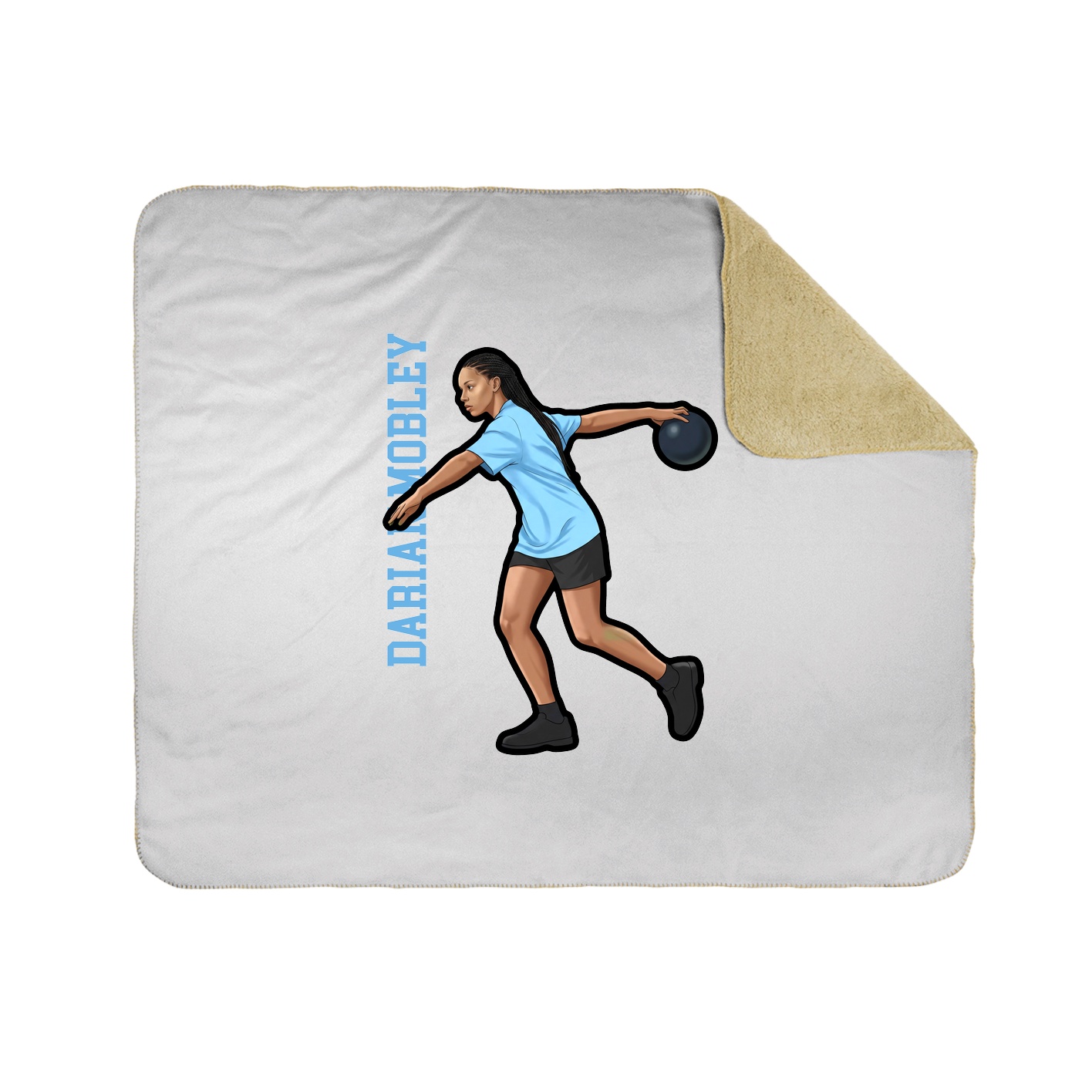 Throw Blanket — Name Vertical in White