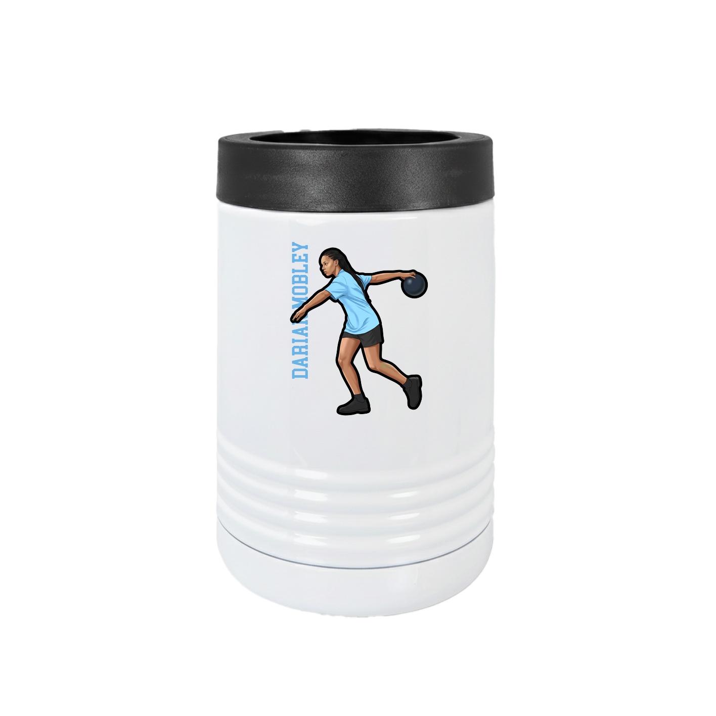Beverage Holder — Name Vertical in White