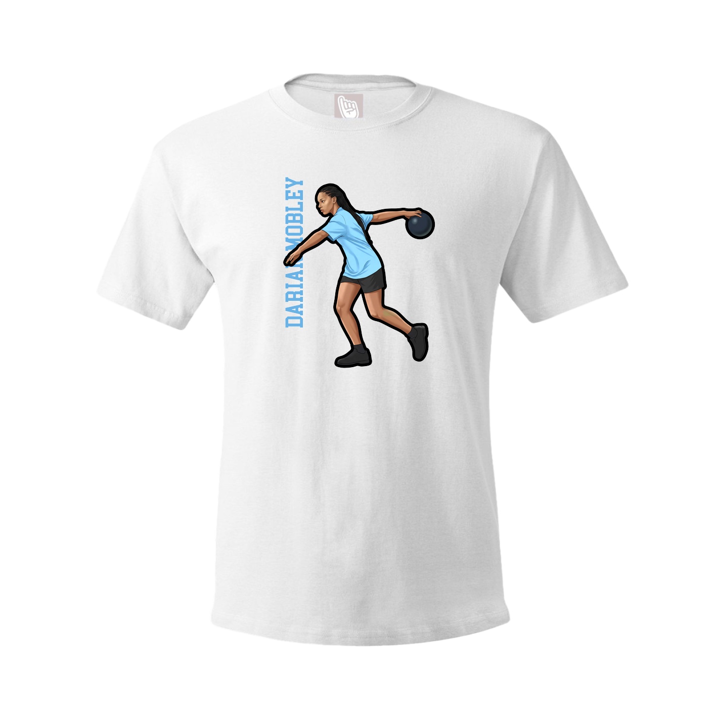 Tee — Name Vertical in White