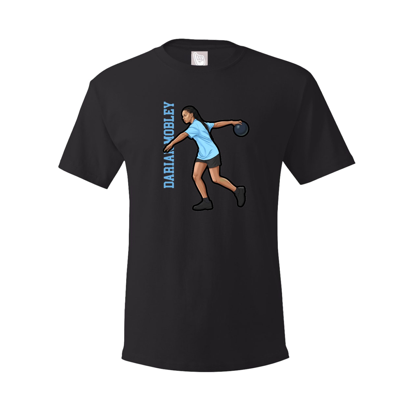 Youth Tee — Name Vertical in Black