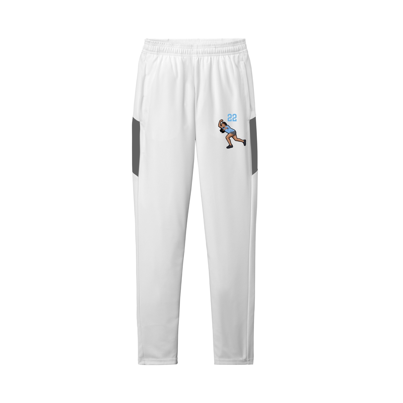 Team Travel Pant — Number Top in White/Grey