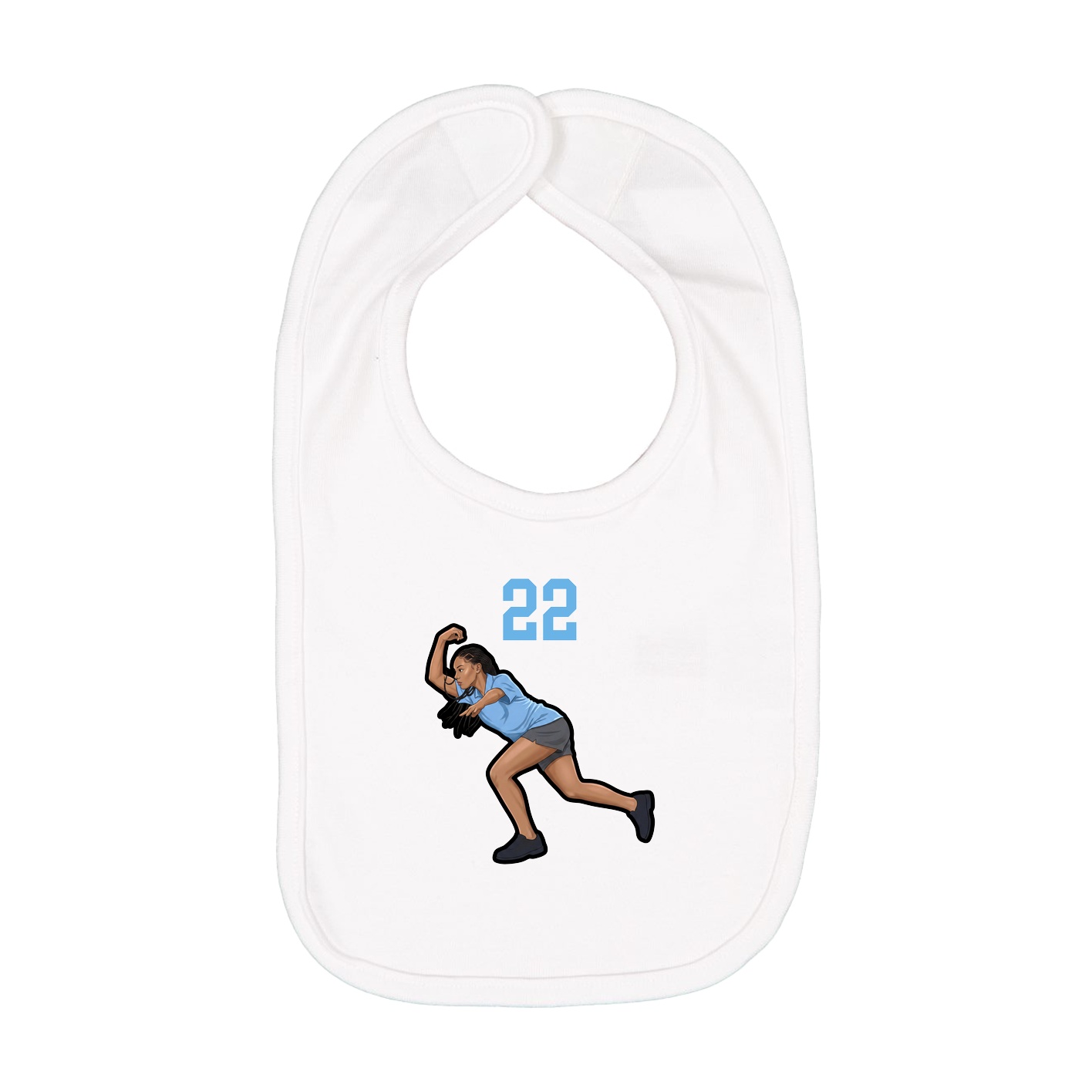 Infant Bib — Number Top in White