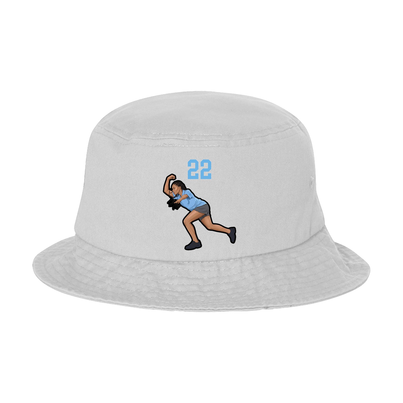 Bucket Cap — Number Top in White