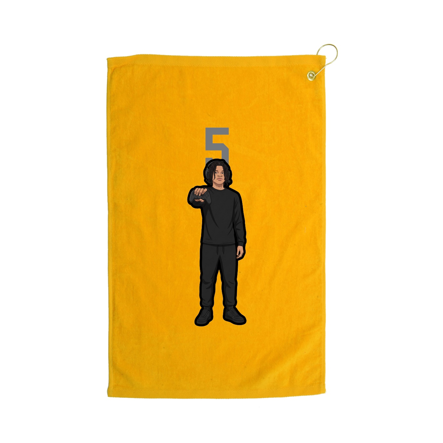 Golf Towel — Number Top in Gold