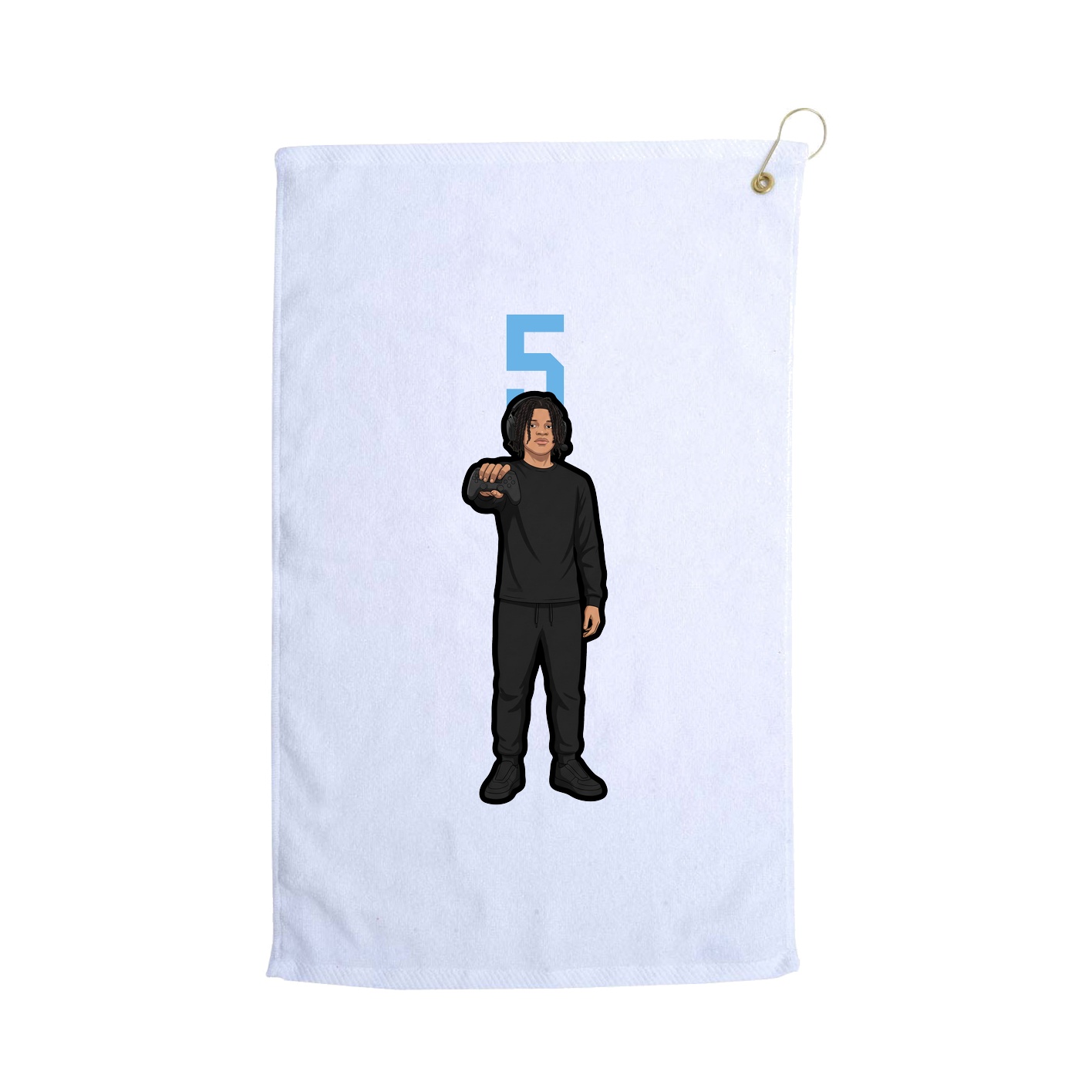 Golf Towel — Number Top in White