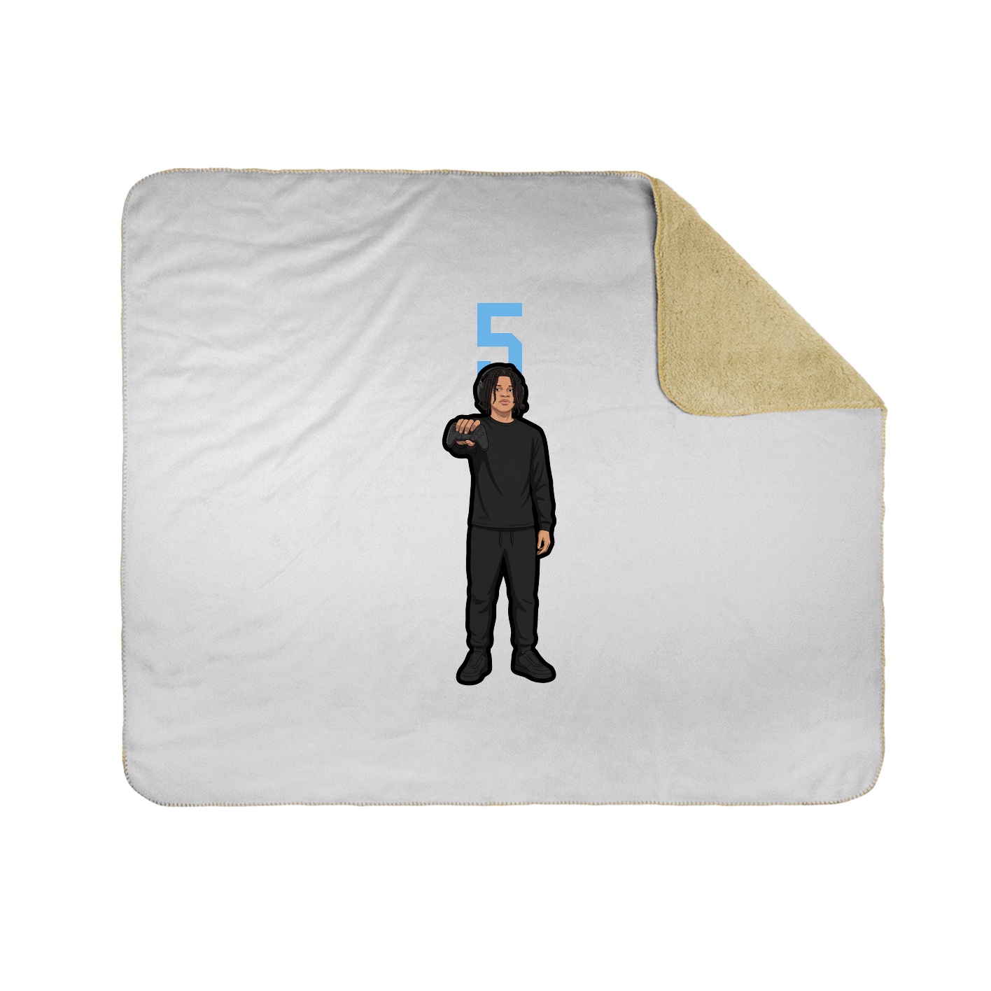 Throw Blanket — Number Top in White