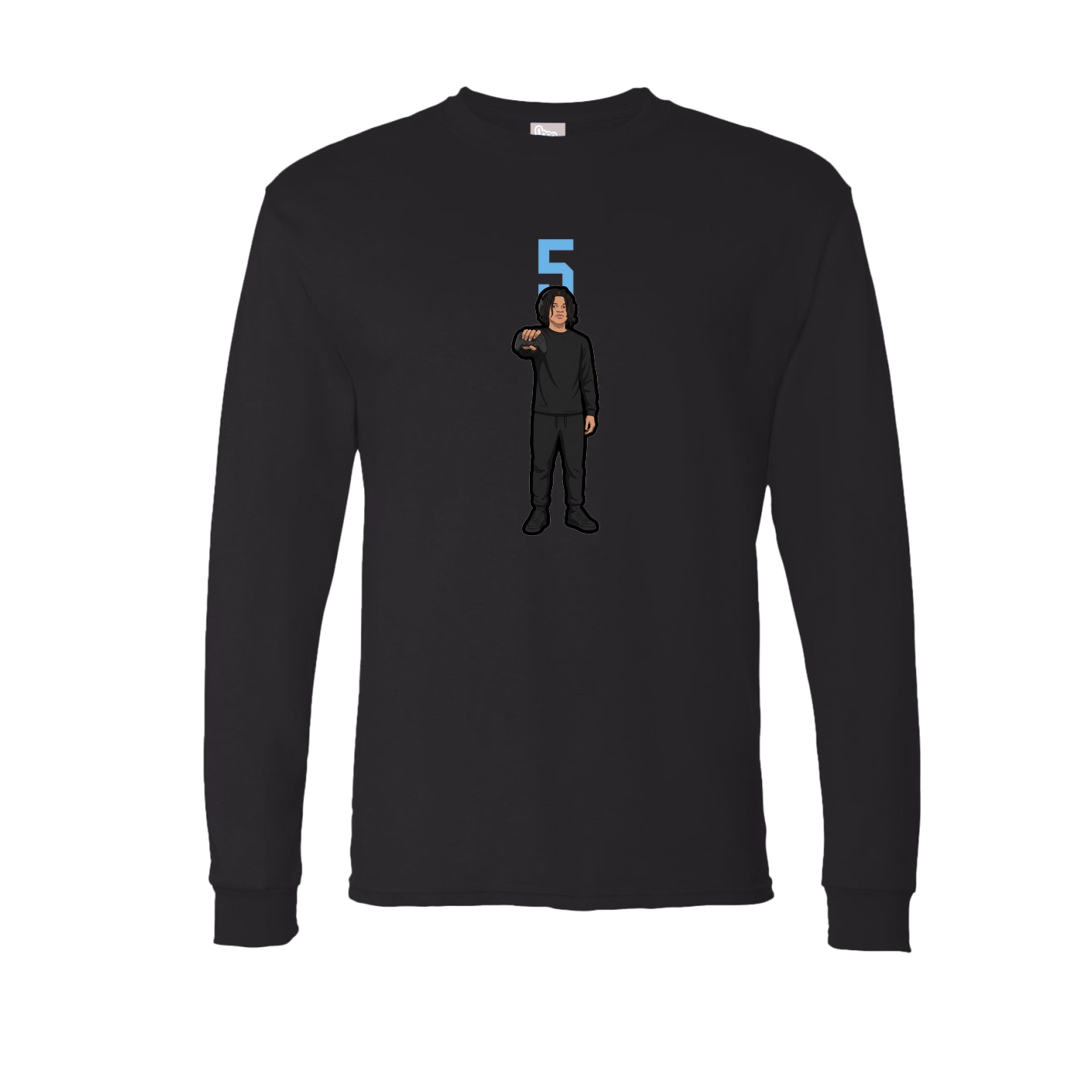 Long Sleeve Tee — Number Top in Black