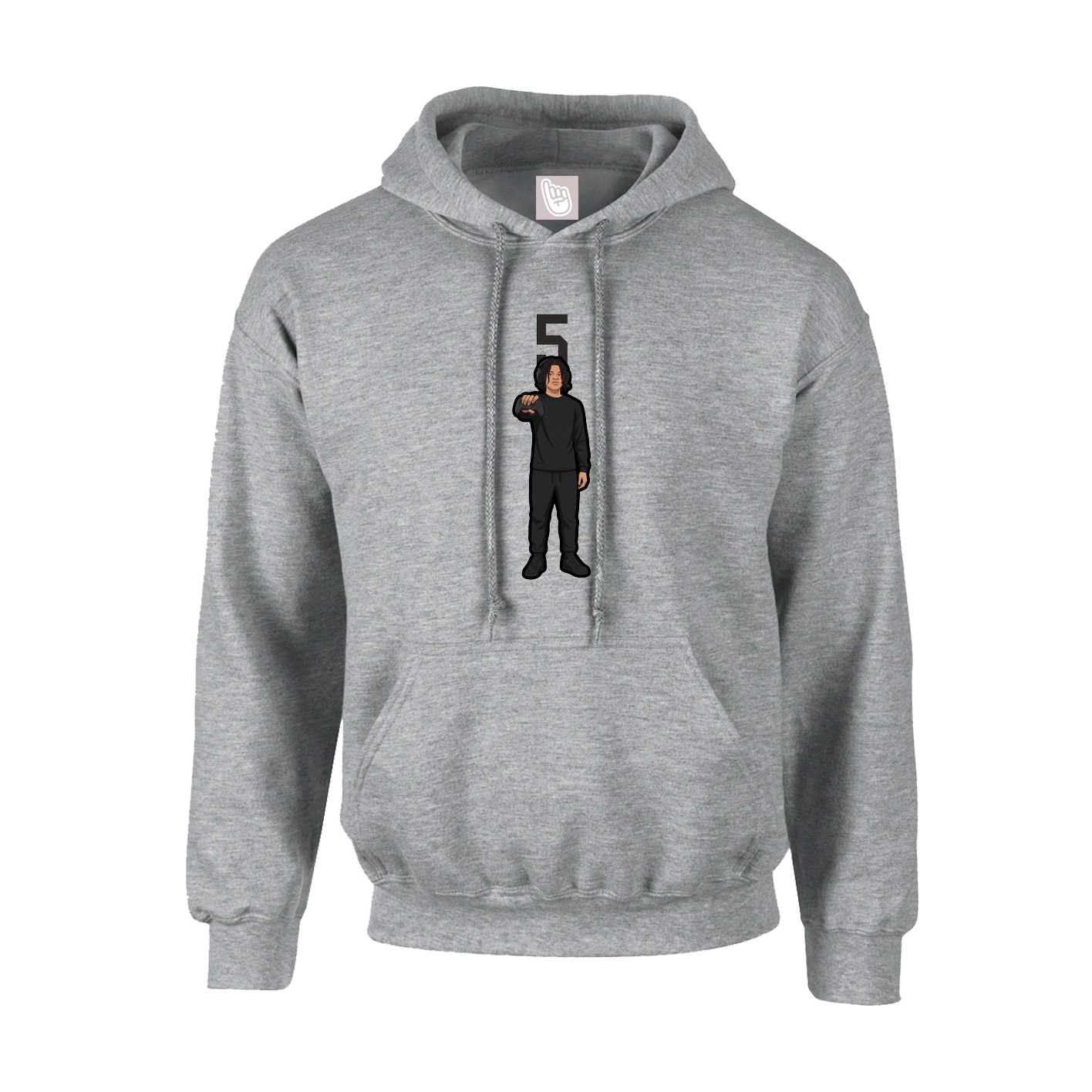 Youth Hoodie — Number Top in Grey