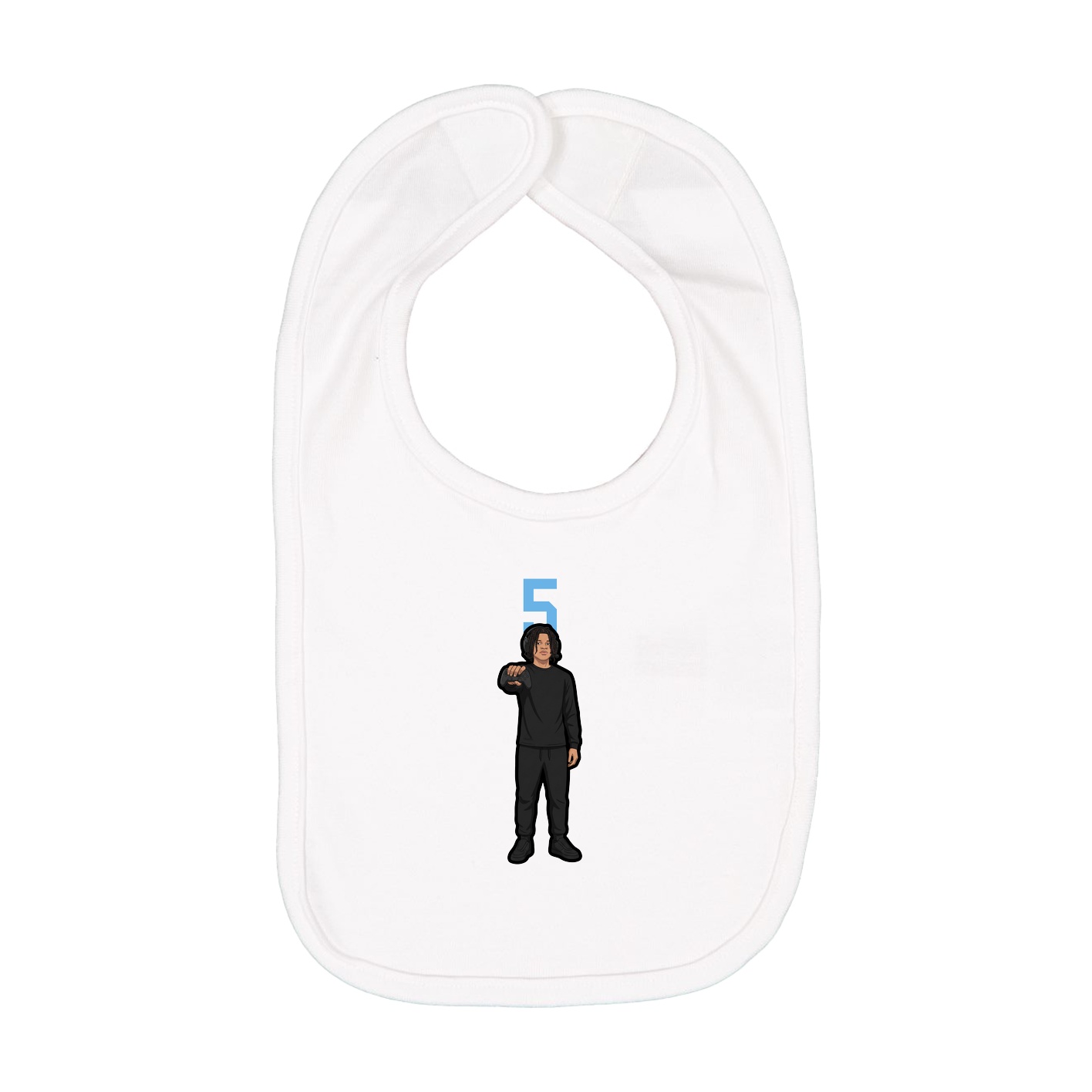 Infant Bib — Number Top in White