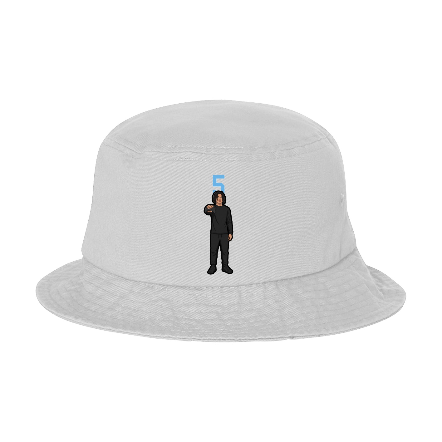 Bucket Cap — Number Top in White