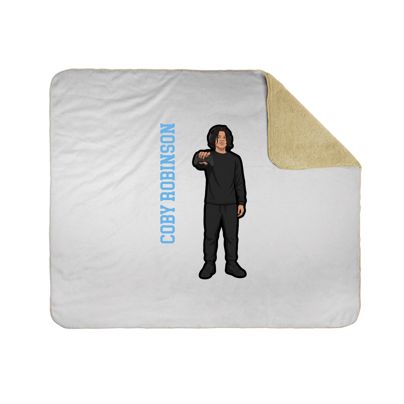 Throw Blanket — Name Vertical in White