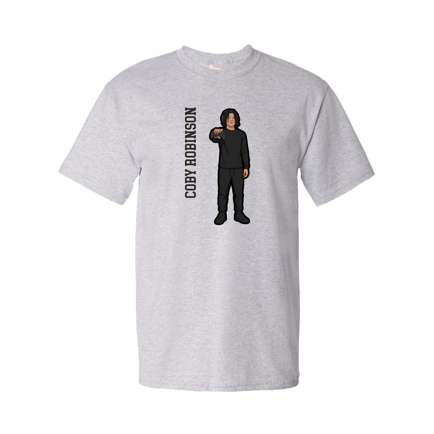 Youth Tee — Name Vertical in Grey